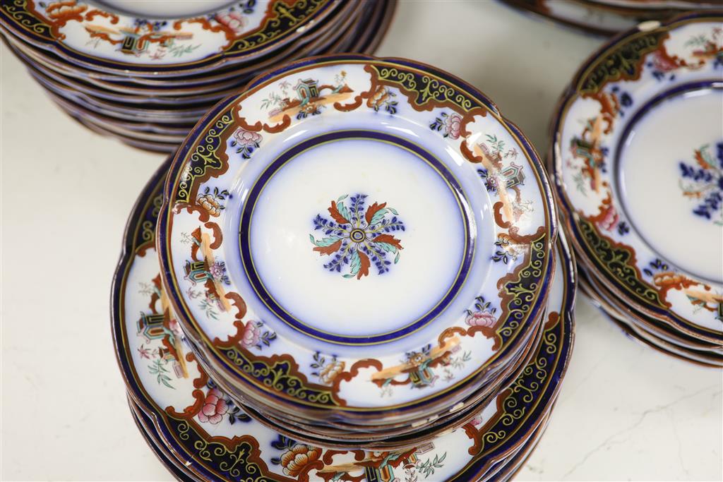 A 19th century earthenware dinner service